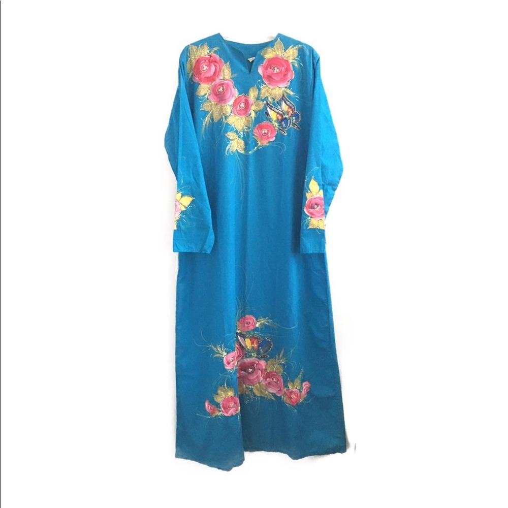 Blue Floral Maxi Dress